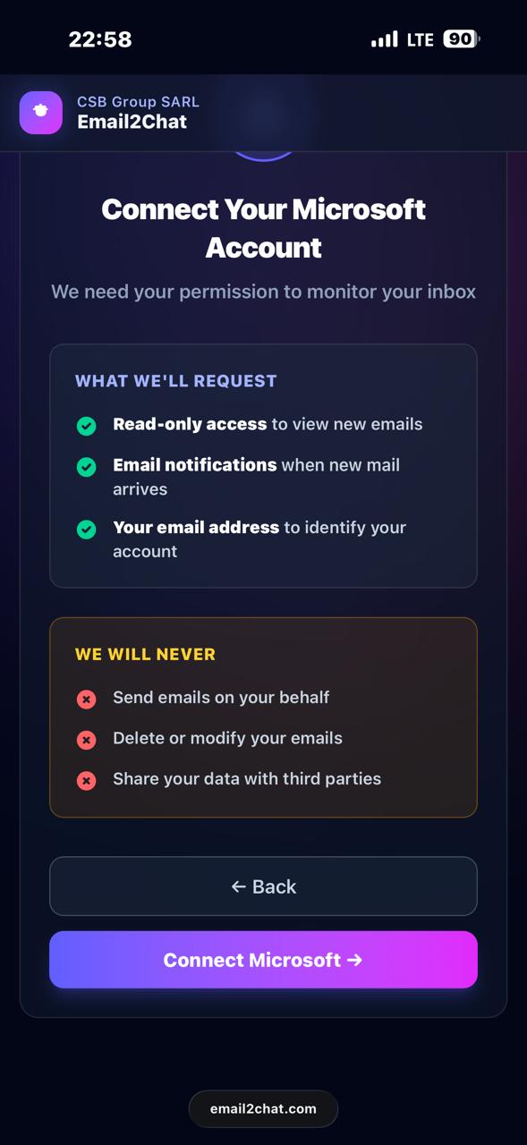 Email2Chat permissions - read-only access